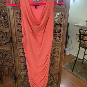 Peach Salmon Fitted Dress by Thalia Size Small